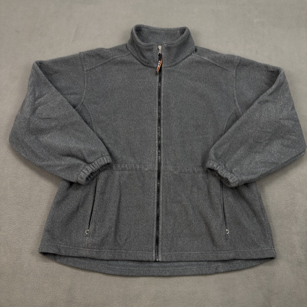 LL Bean Full Zip Fleece Jacket Women's 3X Plus Sweater Gray Outdoor Hiking
